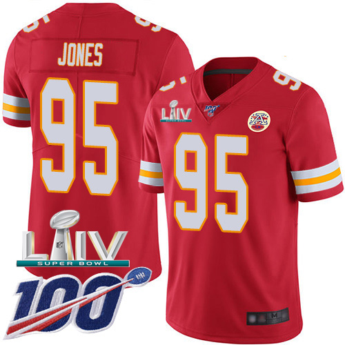 Kansas City Chiefs Nike 95 Chris Jones Red Super Bowl LIV 2020 Team Color Youth Stitched NFL 100th Season Vapor Untouchable Limited Jersey